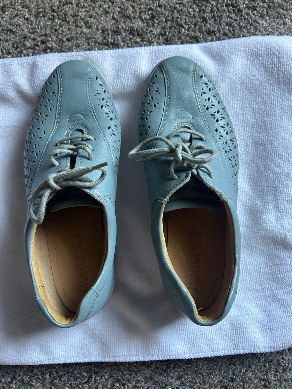 Hotter Comfort Lace-Up Casual Oxfords in Light Blue